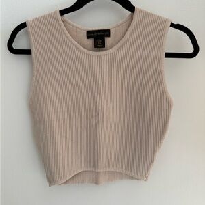 House of Harlow 1960 Ribbed Tank Top in Light Beige